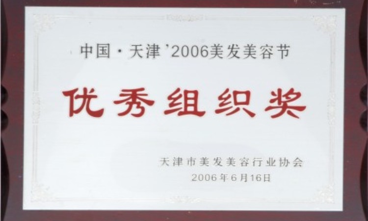 24中國 天津2006美發(fā)美容節(jié)優(yōu)秀組織獎