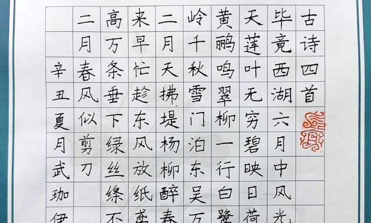 學(xué)員硬筆書法作品