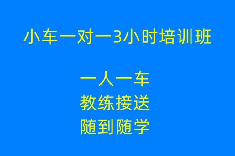 寧波小車一對一3小時培訓(xùn)班